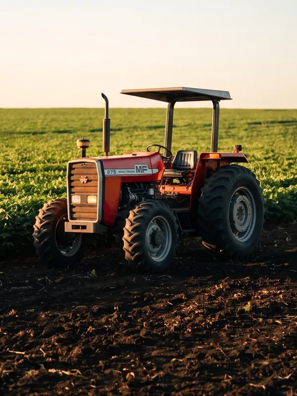 Trator Massey Ferguson na lavoura: linha agrícola de tampas Trink para tratores